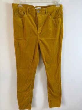 Loft 31/12 Womens Light Brown Corduroy Curvy High Waist Skinny Pants